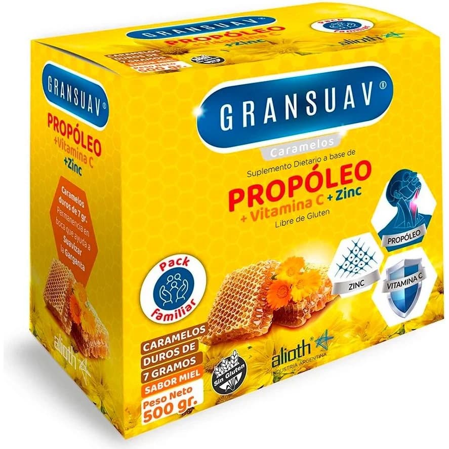 Caramelos Duros Gransuav con Propóleo, Vitamina C y Zinc 500 g