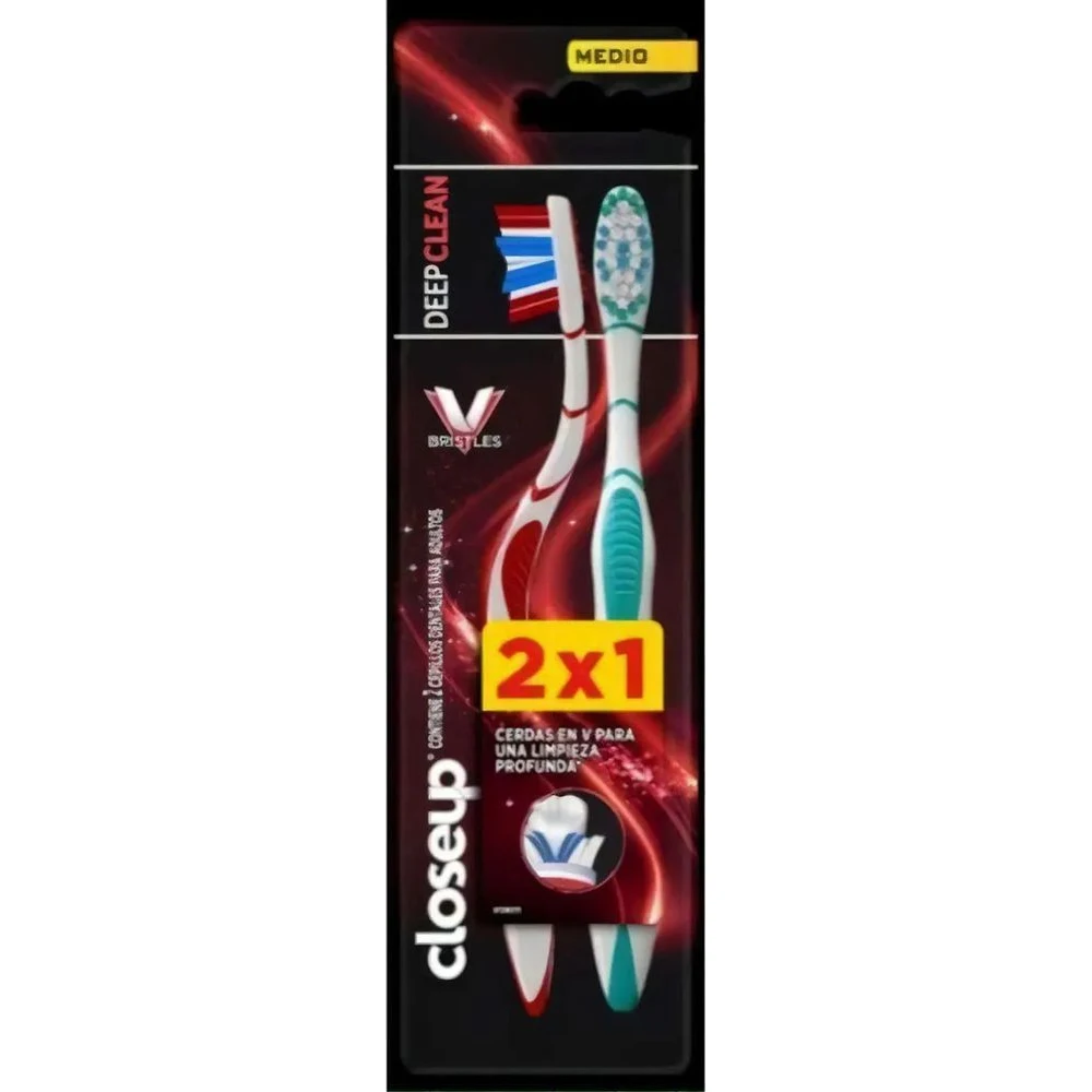 Cepillo de Dientes Close Up Deep Clean Dureza Media Pack 2 Unidades