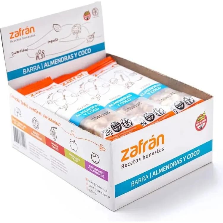 Barrita de Cereal Zafrán Almendra y Coco 12 x 28 g