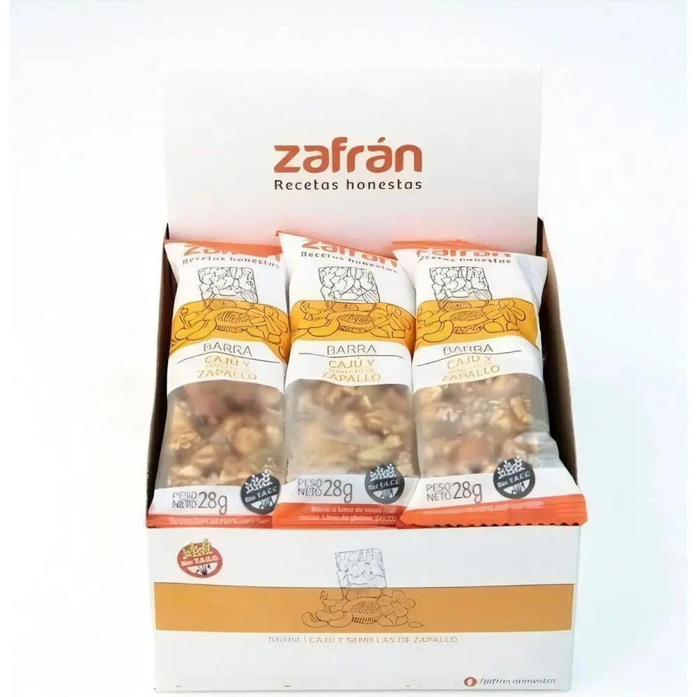 Barra de Cereal Zafran Cajú y Semillas 28 g x12