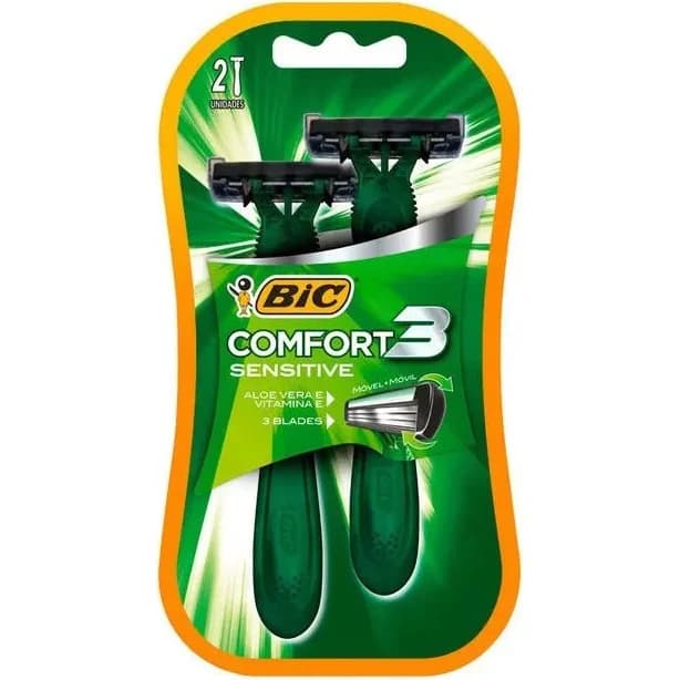 Crema de Afeitar BIC Comfort 3 Active Sensitive 2 Unidades