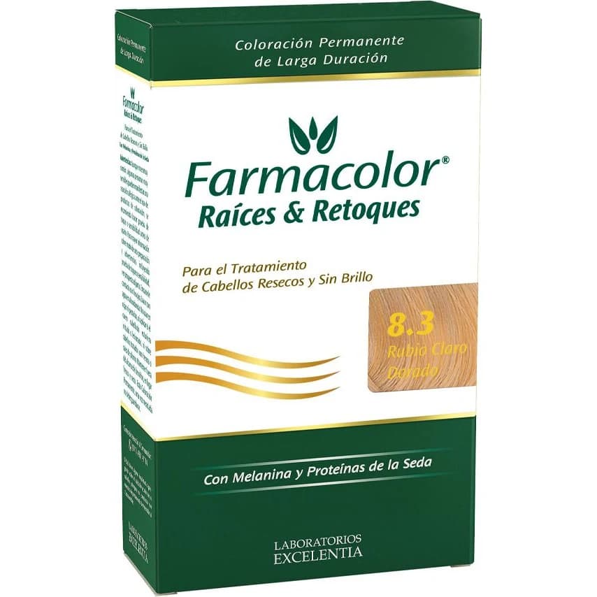 Tintura Capilar Farmacolor Raíces y Retoques Rubio Claro Dorado Tono 8.3