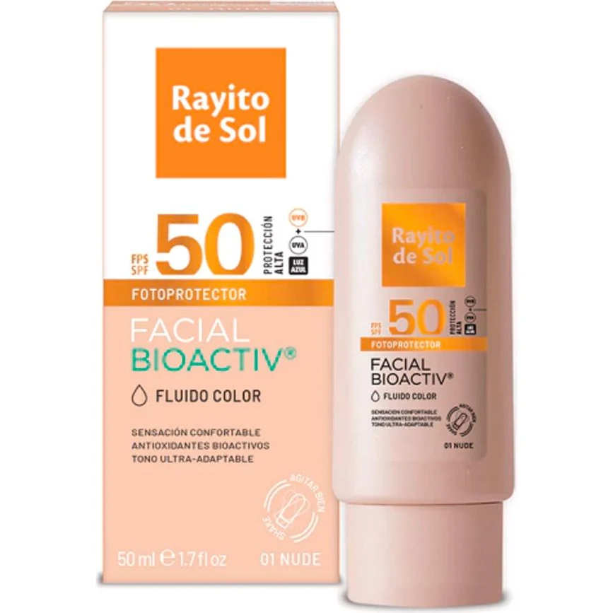 Protector Solar Facial Rayito de Sol FPS 50 Color Nude Tono 1