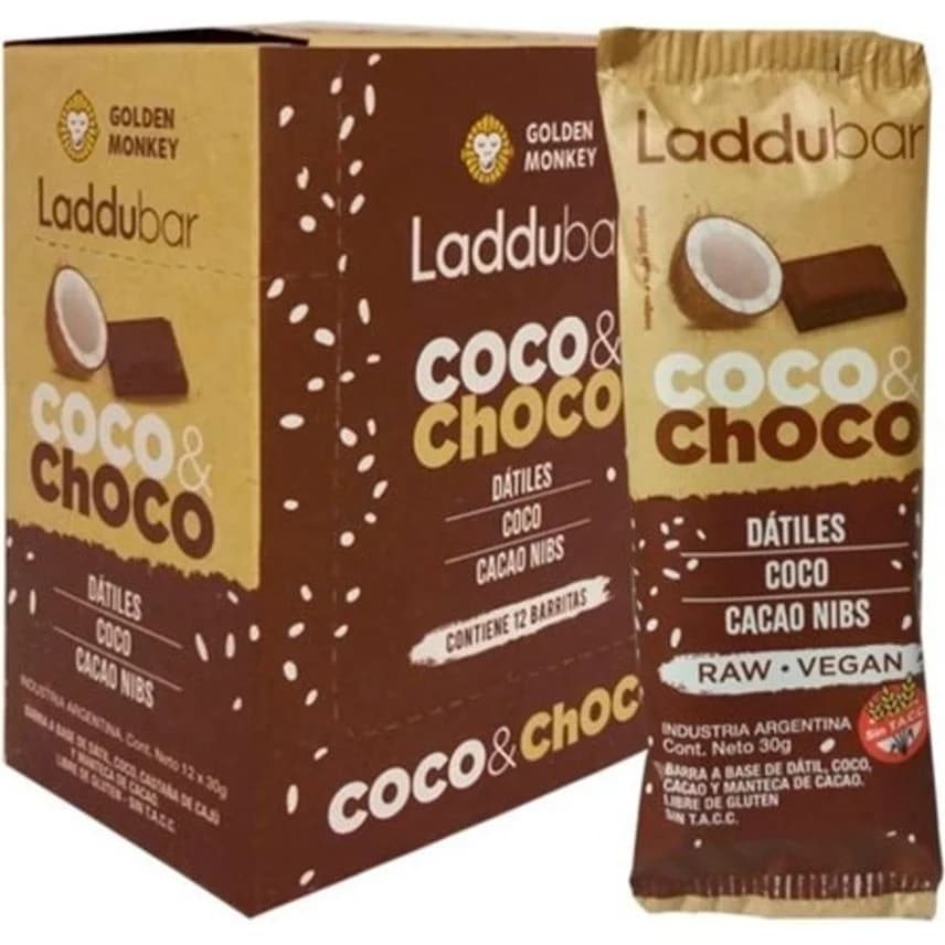Laddubar Barra de Coco y Chocolate 12 Unidades