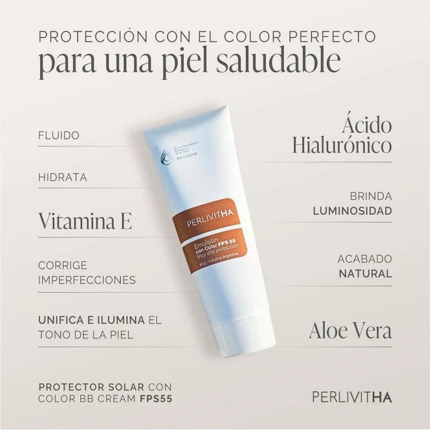 Perlivit HA Protector Solar FPS 55 con Color 45 g
