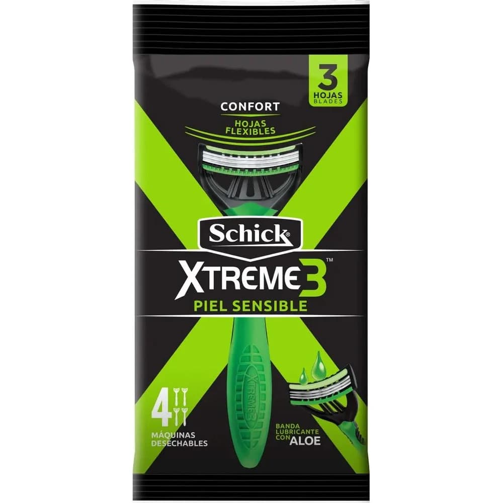 Máquina de Afeitar Schick Xtreme3 Pack 4 Unidades