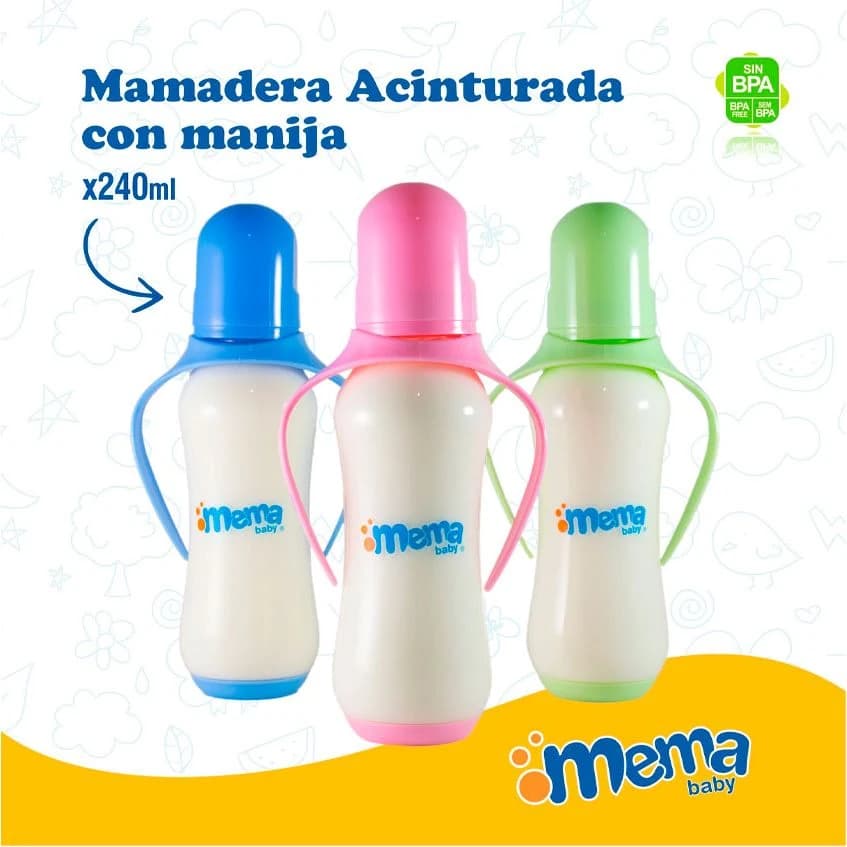 Mamadera Mema Acinturada 240 ml Verde