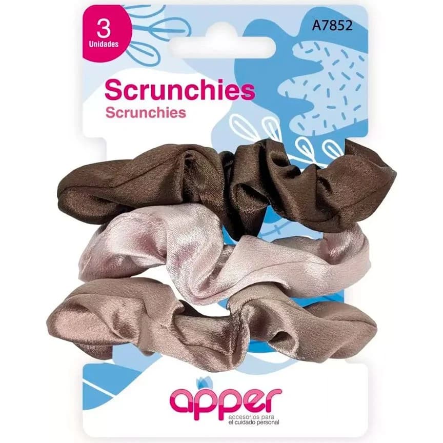 Scrunchies de Terciopelo Apper x3 Unidades