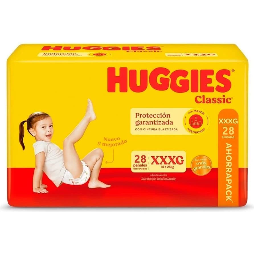 Pañal Huggies Classic Talle XXXG x28