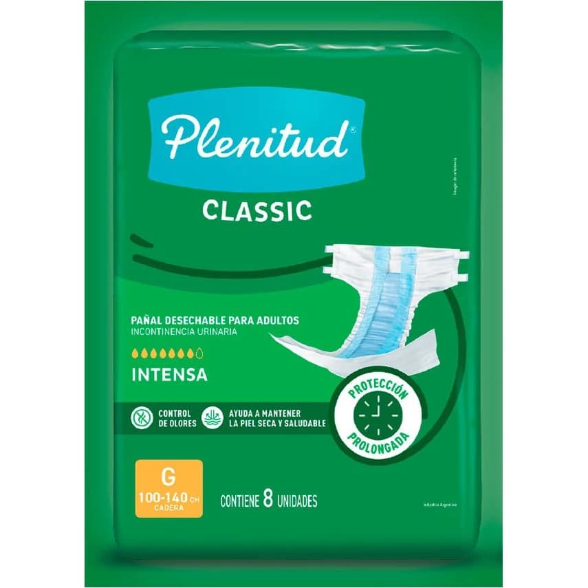 Pañal para Adulto Plenitud Classic Talle G x8 Unidades