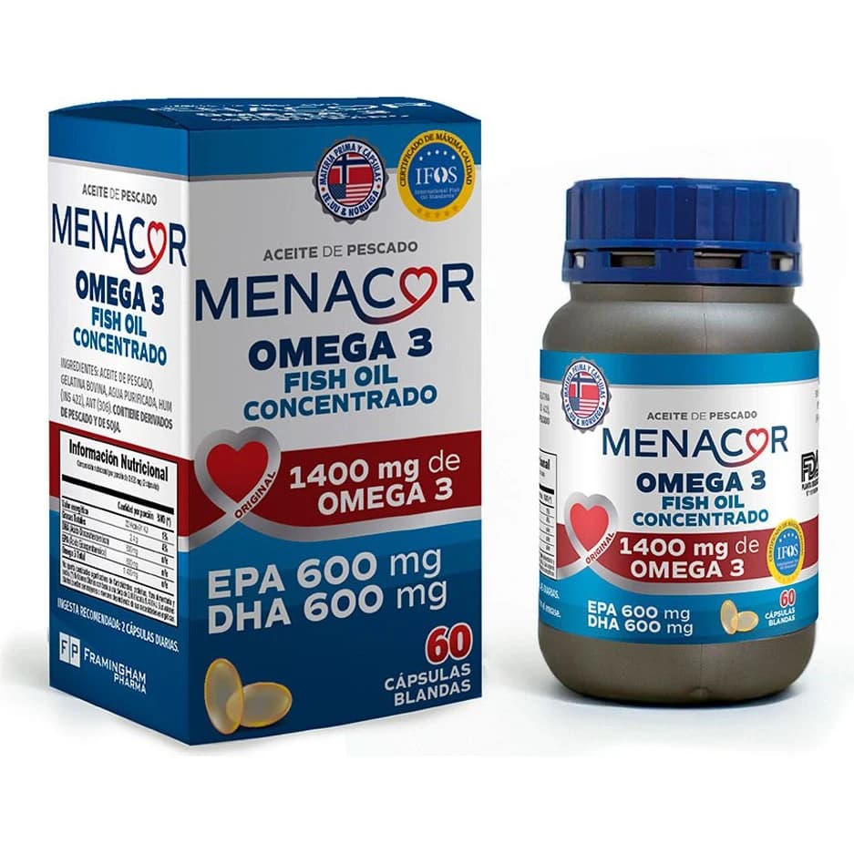 Menacor Omega 3 Concentrado 60 Cápsulas Blandas