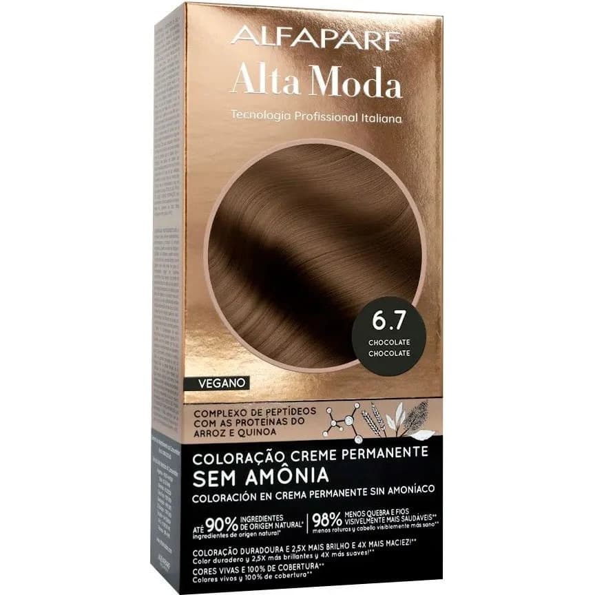 Tintura Capilar Alta Moda Color Tono 6.7 Chocolate Sin Amoníaco