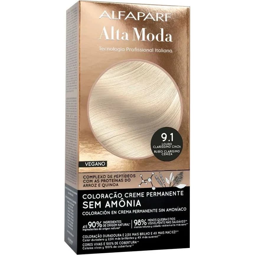 Tintura Capilar Alta Moda Color 9.1 Ceniza Sin Aroma