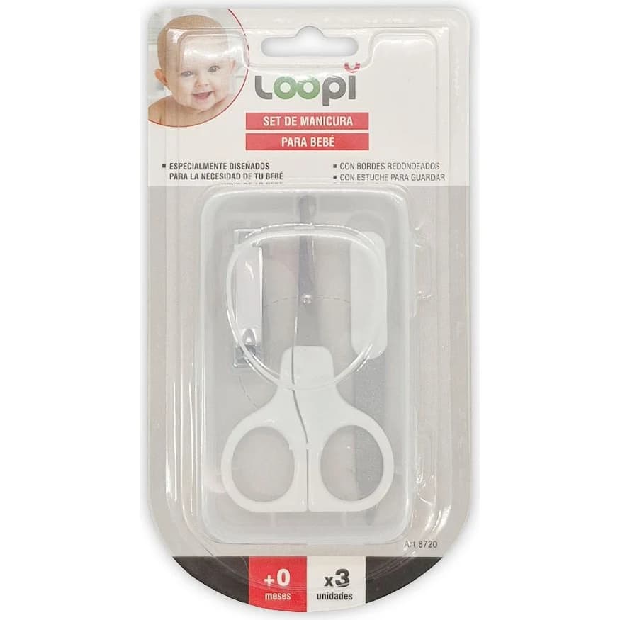 Set de Tijera, Alicate y Lima Loopi Celeste