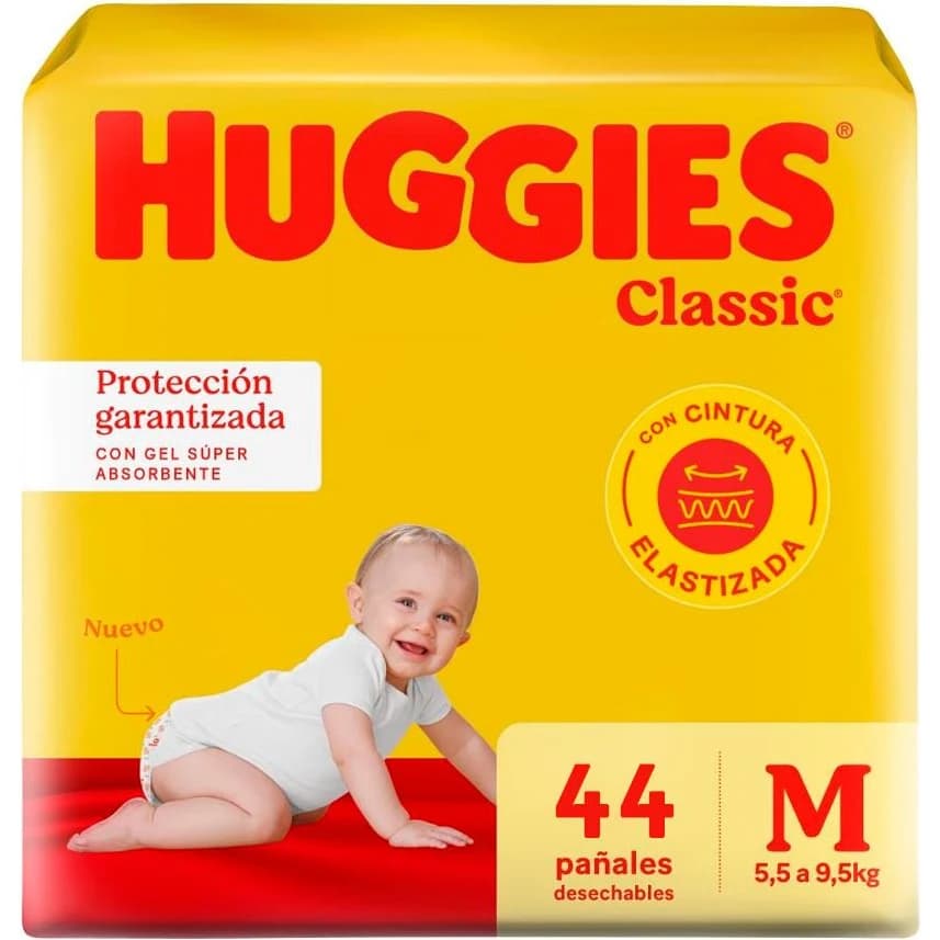 Pañal Huggies Classic Talle Mediano x 44 unidades