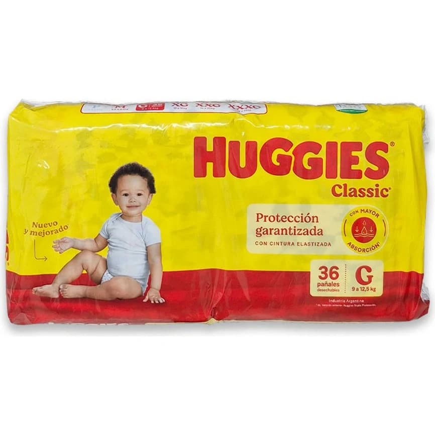Pañales Huggies Classic Grande X 36