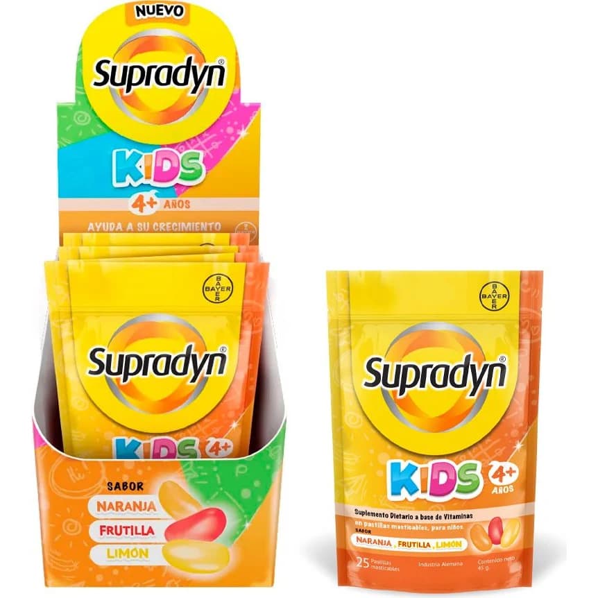 Supradyn Kids 6 Sobres x 25 Comprimidos Masticables
