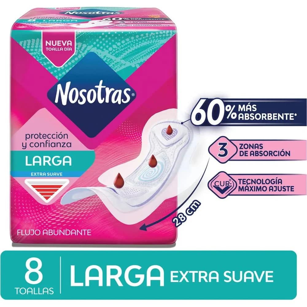 Protector Femenino Nosotras Toa Larga Extra Suave X 8
