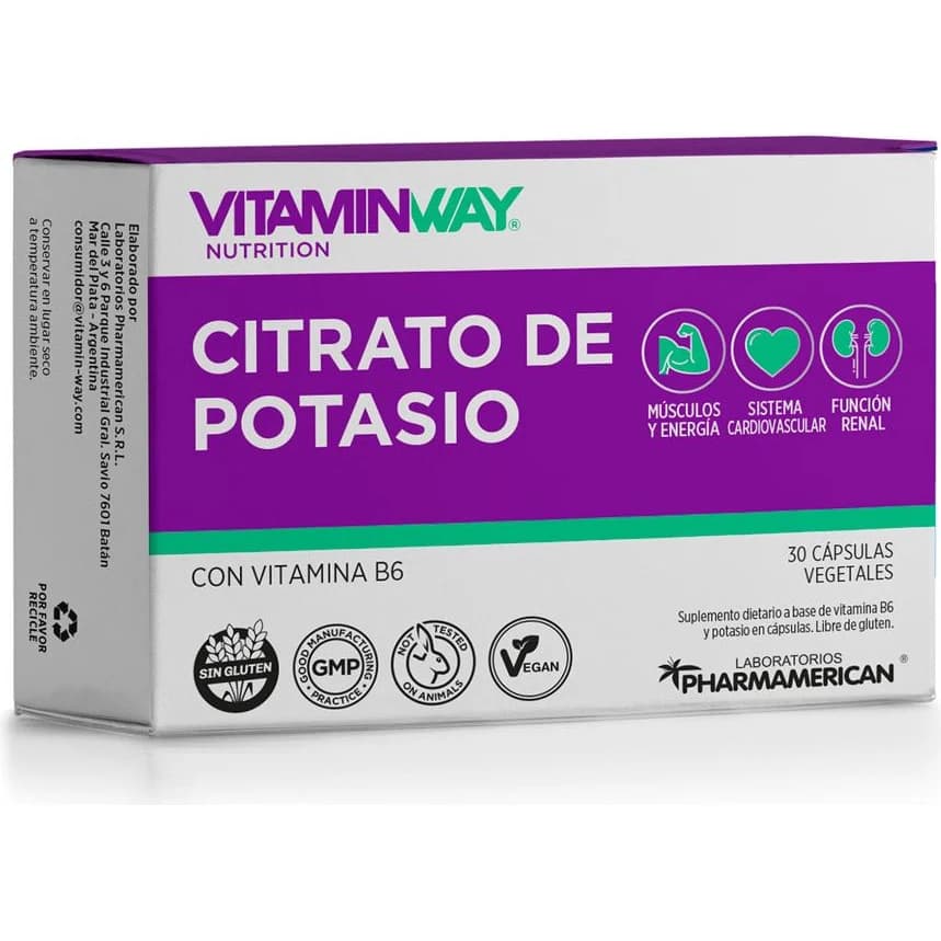 Vitamin Way Citrato de Potasio 30 Cápsulas