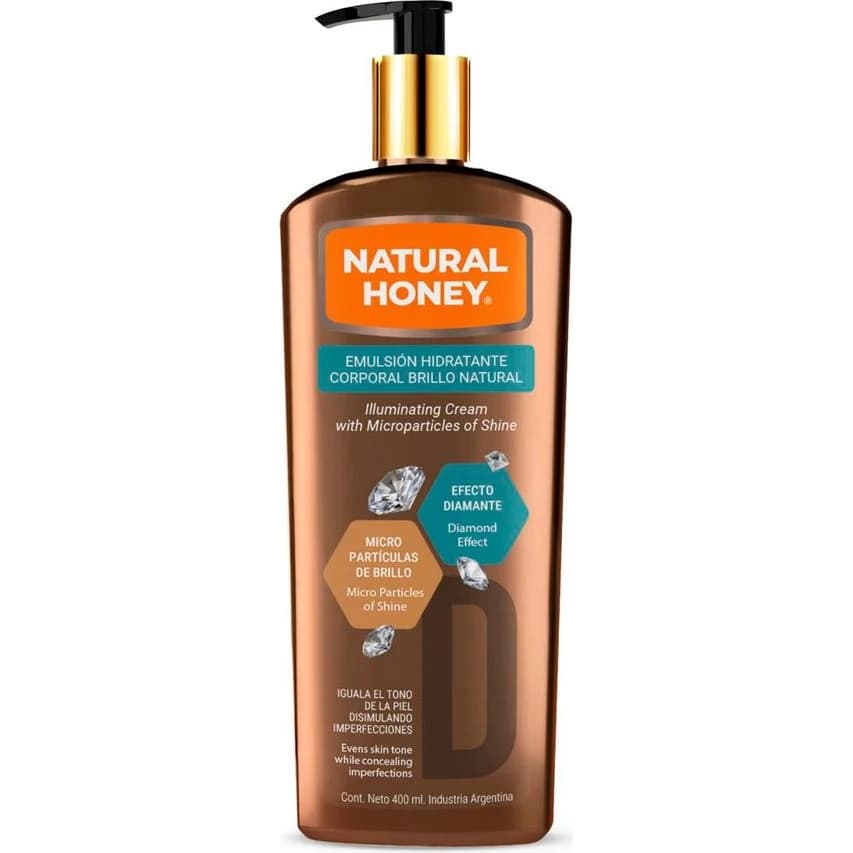 Crema Corporal Natural Honey Emulsión Efecto Diamante 400 ml