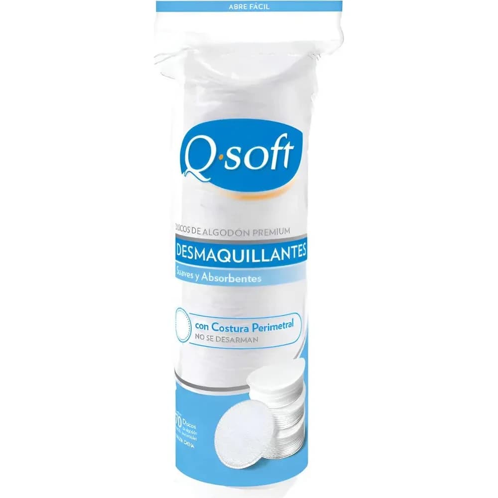 Discos de Algodón Desmaquillante Qsoft 70 Unidades