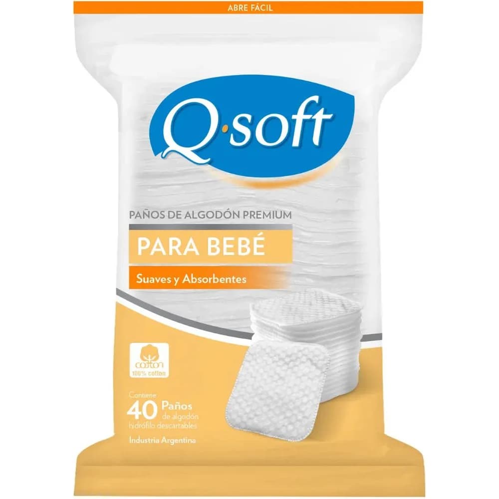 Paños de Algodón Qsoft Bebé 12 x 40 unidades