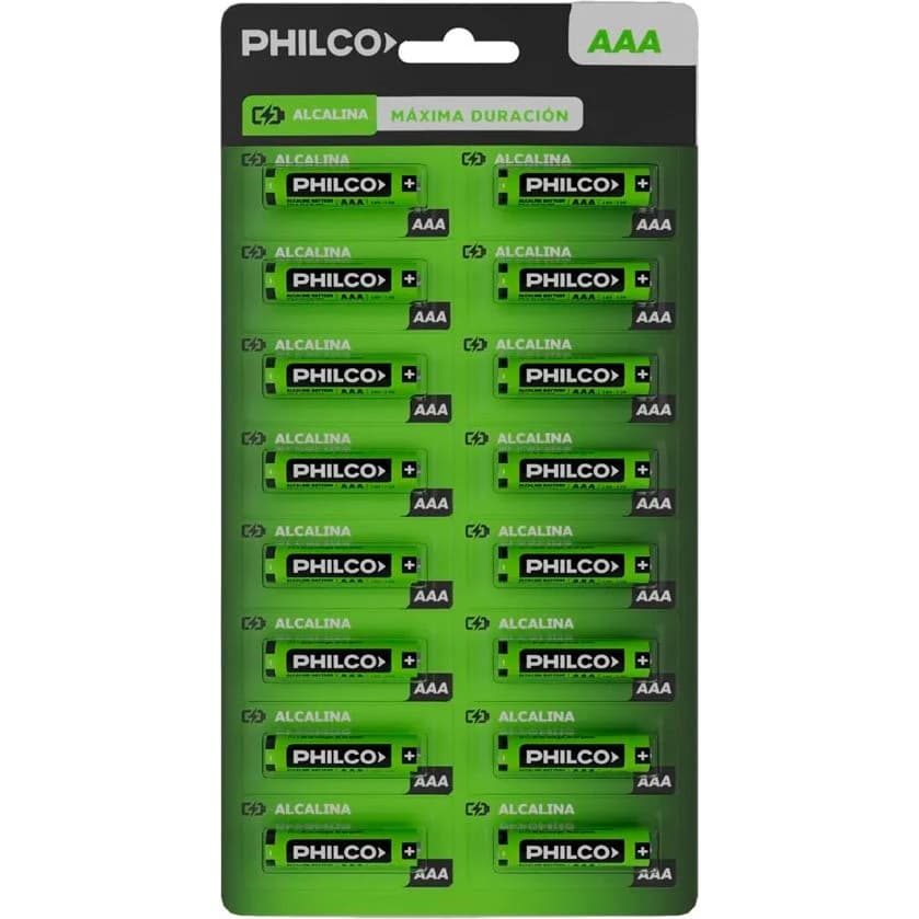 Pilas Alcalinas AAA Philco Pack x16