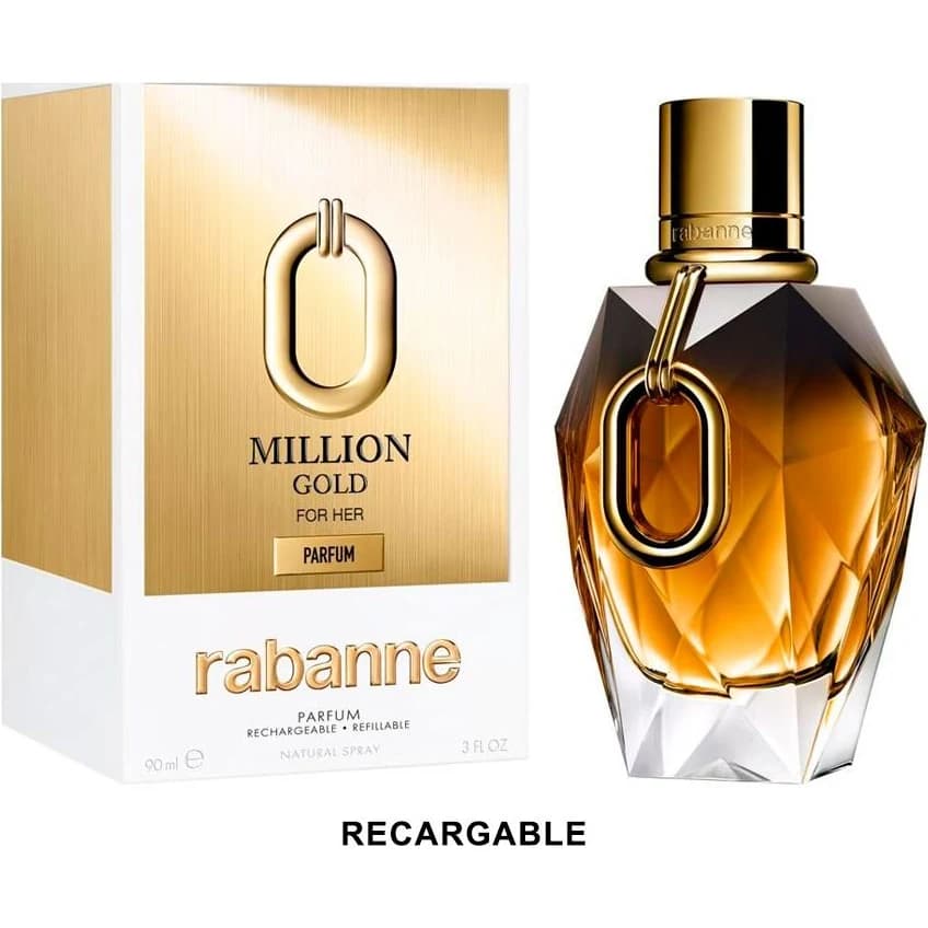 Perfume Paco Rabanne Million Gold Parfum For Her Recargable 90 ml