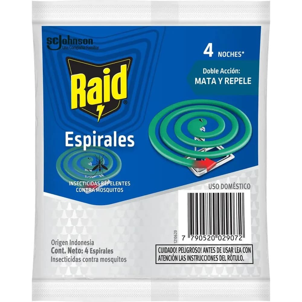 Espirales Verdes Raid contra Insectos x4 Sobres