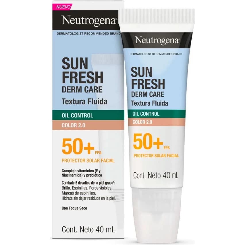 Protector Solar Neutrogena Sun Fresh Oil Free FPS 50 Con Color 40 ml
