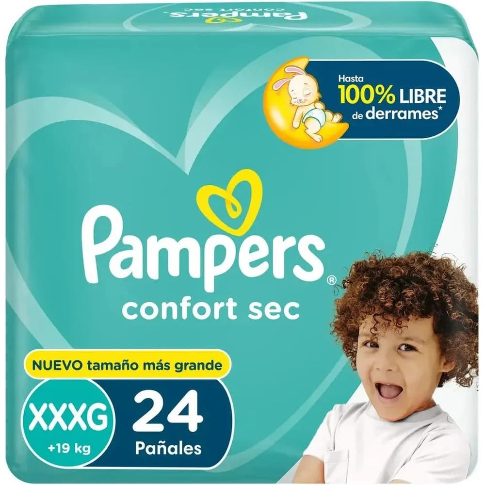 Pañales Pampers Confort Sec Talle XXXG x24