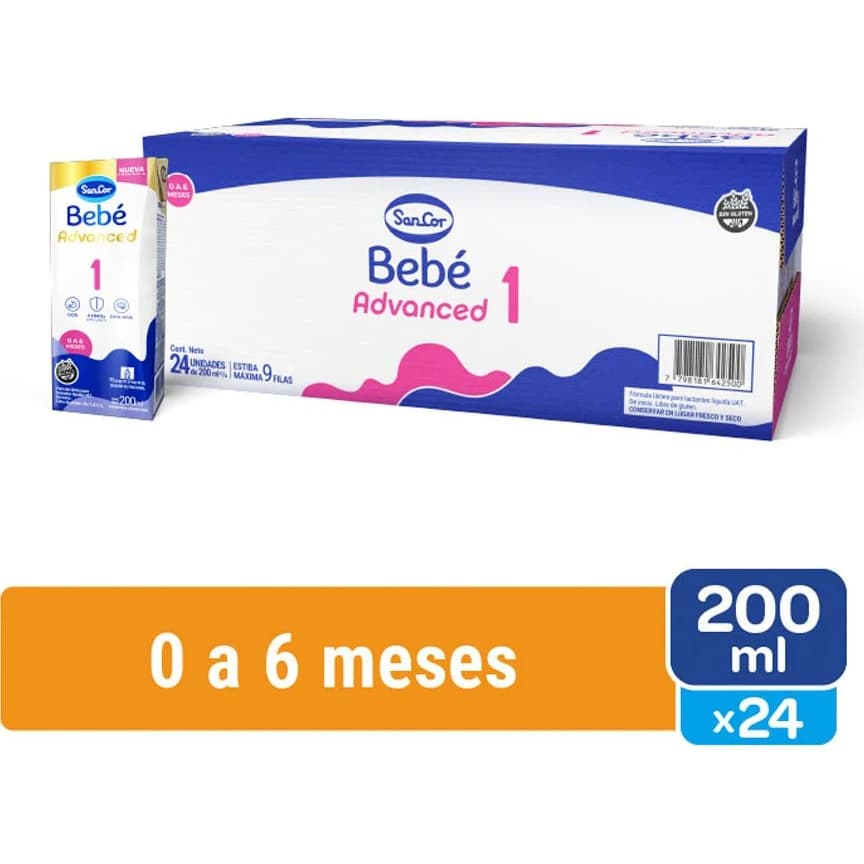 Sancor Bebé 1 Advance Pack 200 ml x 24 Unidades