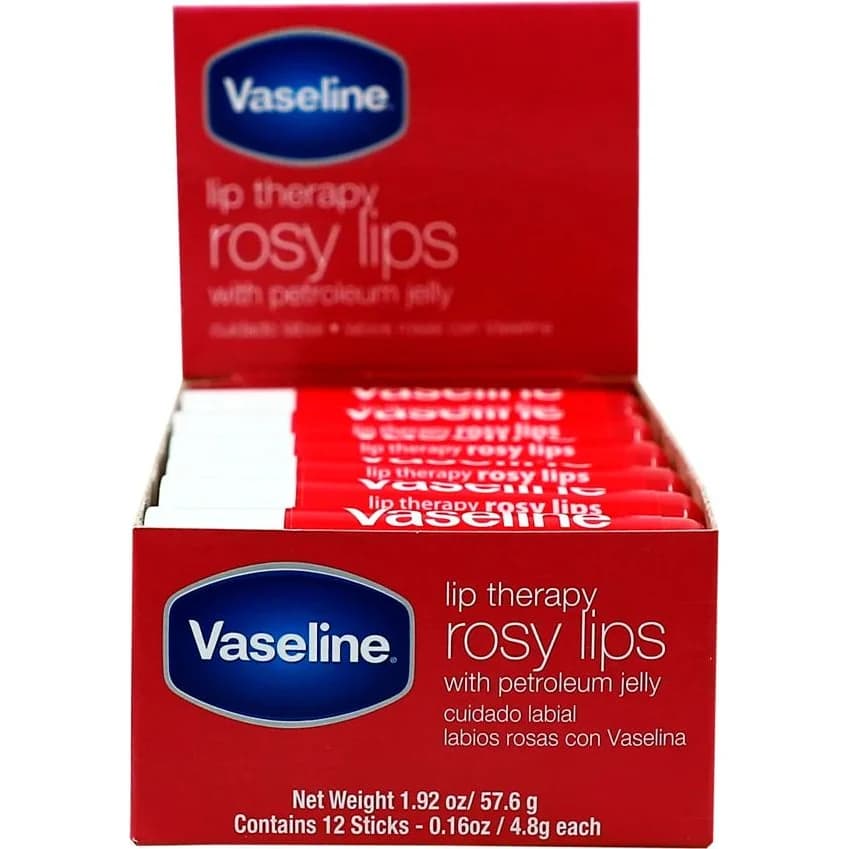 Bálsamo Labial Vaseline Lip Therapy Rosy 4.8 g x 12 Unidades