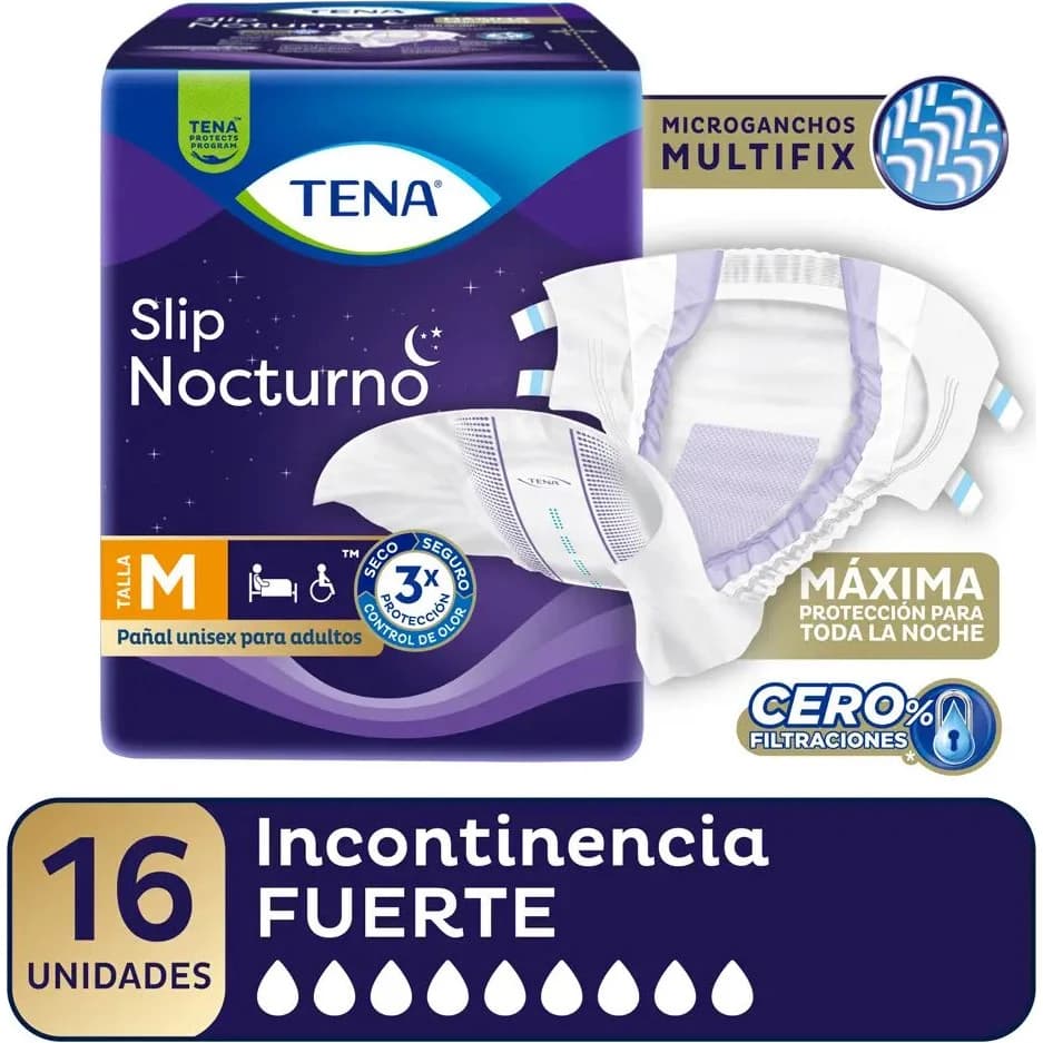 Pañal para Adulto Tena Slip Nocturno Talle M x16