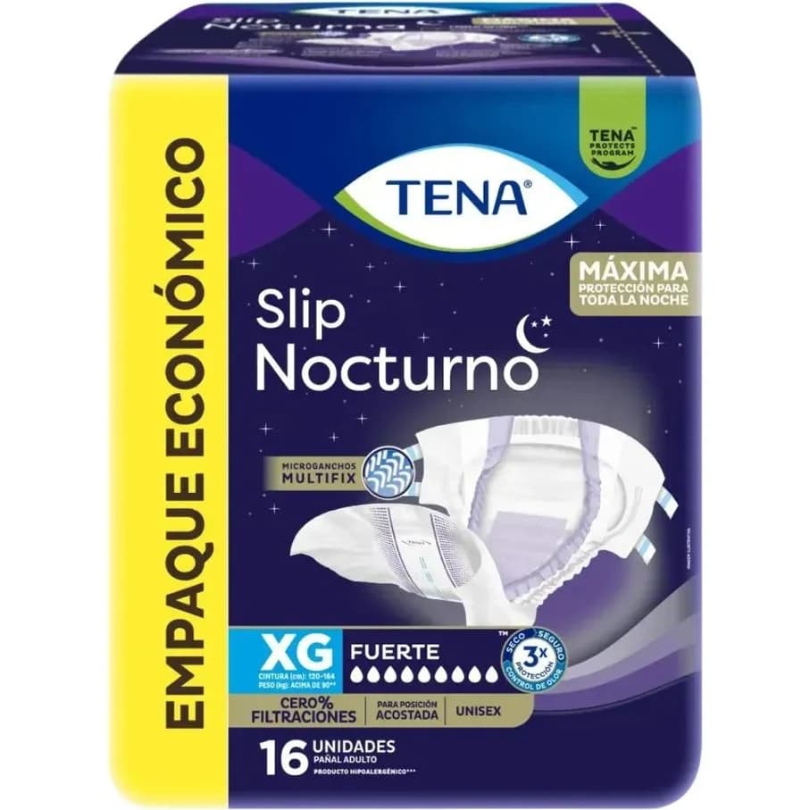 Pañal para Adulto TENA Slip Nocturno Talle XG x16 Unidades