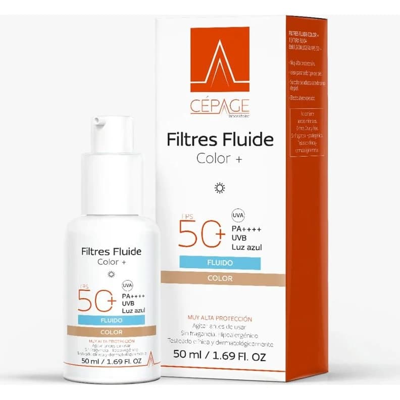 Protector Solar Cepage Filtres Fluido Color FPS 50+ 50 ml