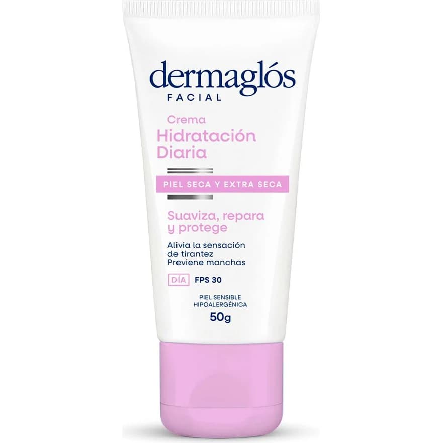 Crema Facial Dermaglós Hidratación Diaria Piel Seca y Extra Seca FPS 30 50 g