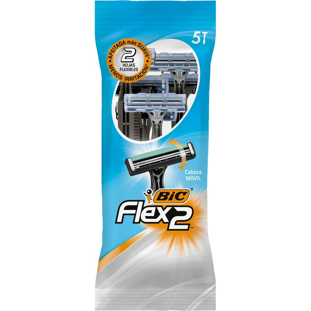 Máquina de Afeitar Bic 2 Flex x 5 Unidades