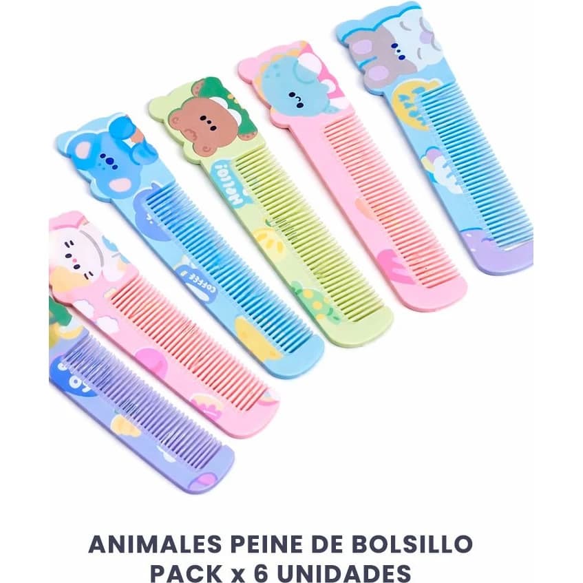 Peine de Bolsillo Animal x6