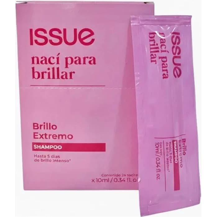 Shampoo de Tocador Issue Brillo Extremo 24 Sobres x 10 ml