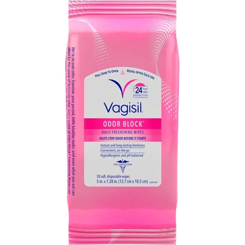Protector Femenino Vagisil Toallitas Humectantes x20
