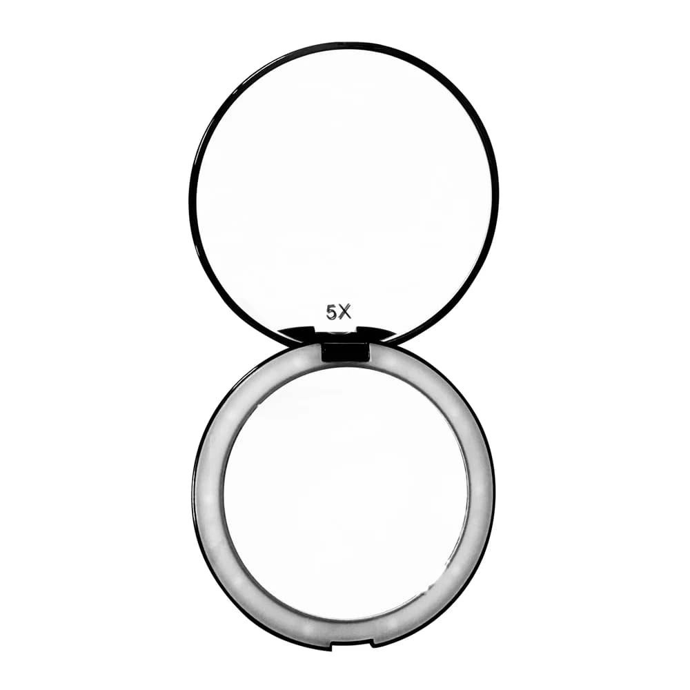 Espejo de Cartera LED 5X Jessamy Grande Blanco/Negro