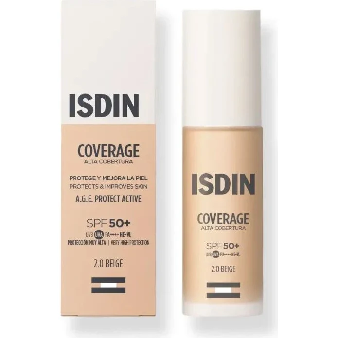 Base de Maquillaje Isdin Coverage SPF 50 Tono 2 30 ml
