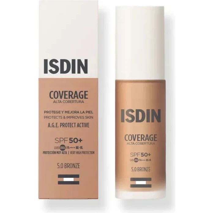 Base de Maquillaje Isdin Coverage SPF 50 Tono 5 30 ml