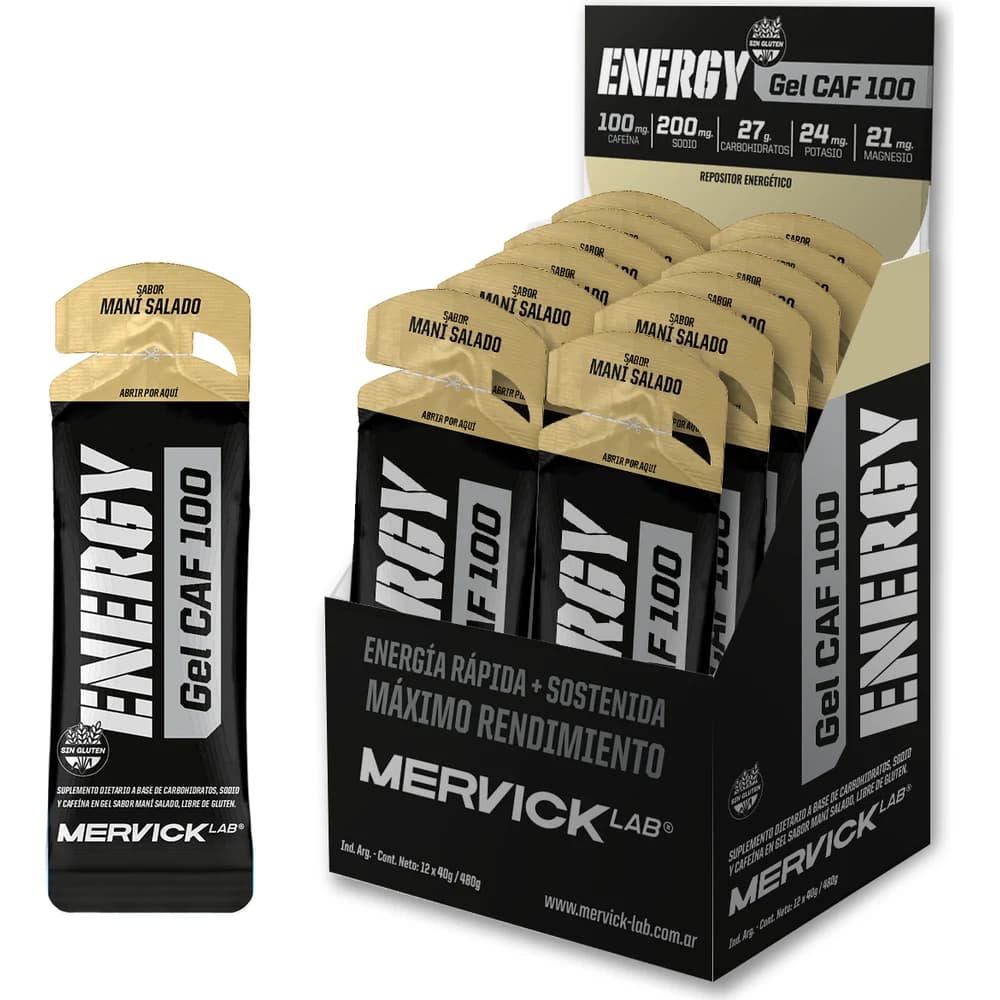 Mervick Ener Gel con Cafeína Maní x 12 unidades