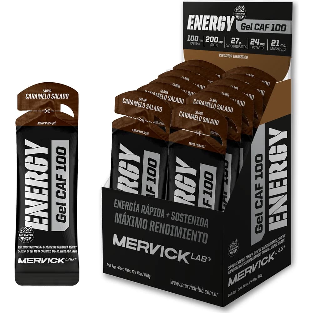 Mervick Ener Gel con Cafeína Caramelo x 12 unidades