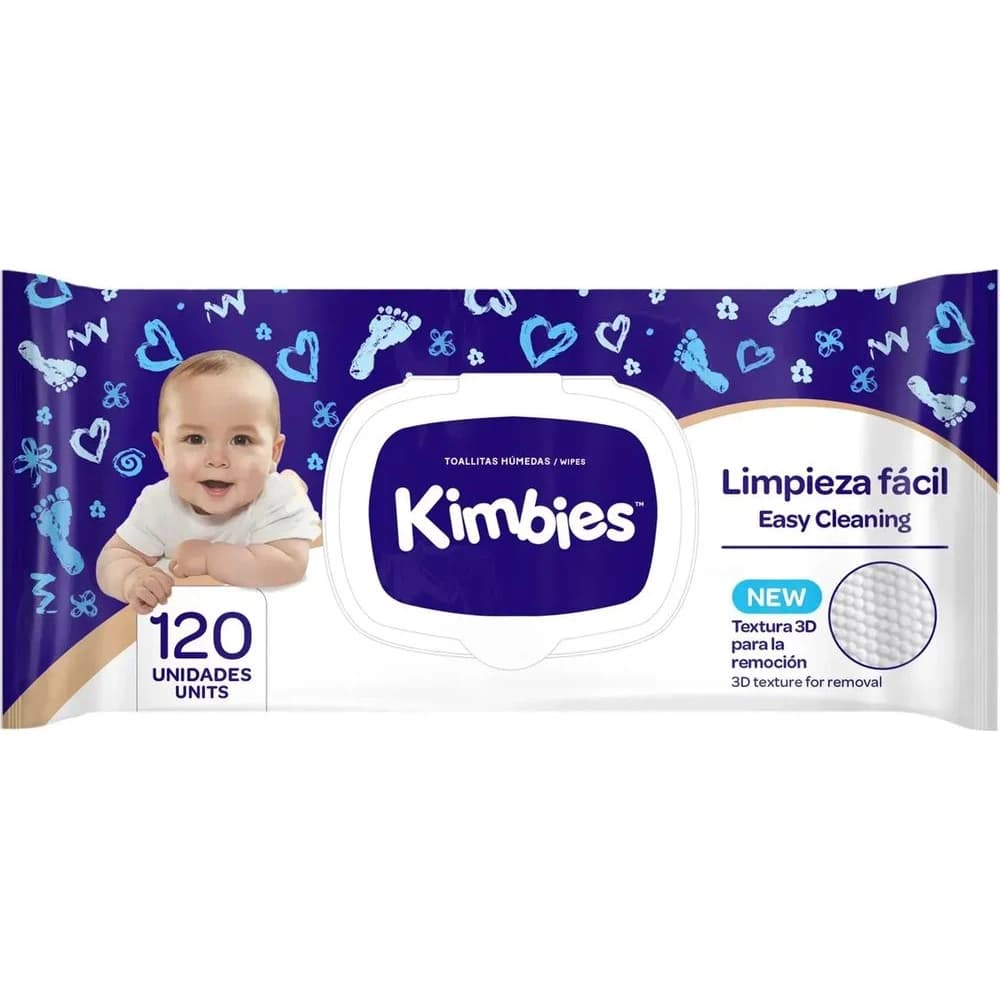 Toallitas Húmedas Kimbies Limpiadoras Faciales 120 unidades