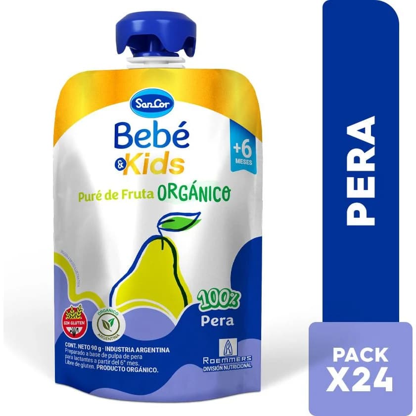 Puré de Frutas Orgánicas Sancor Pure Pera 90 g