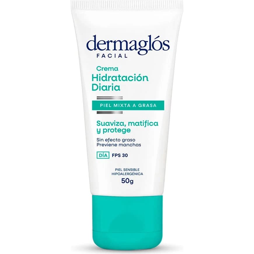 Crema Facial Dermaglós Hidratación Diaria Piel Mixta a Grasa FPS 30 50 g