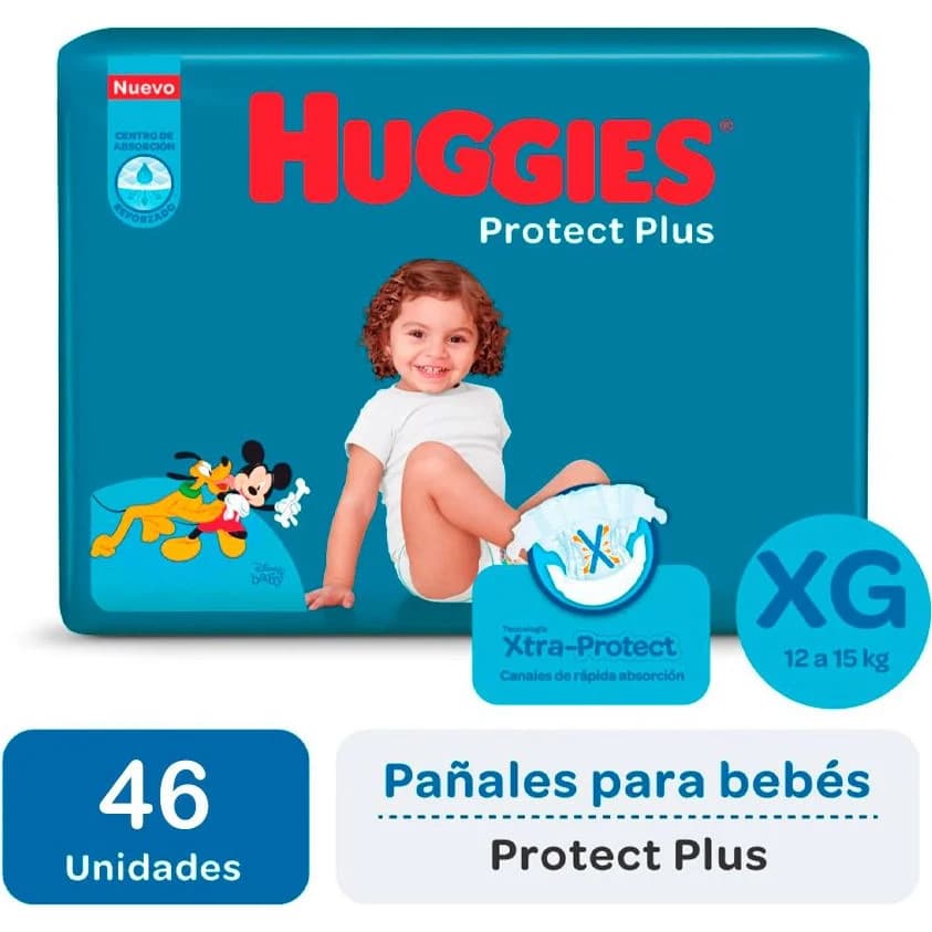 Pañal Huggies Protect Plus XG 46 Unidades